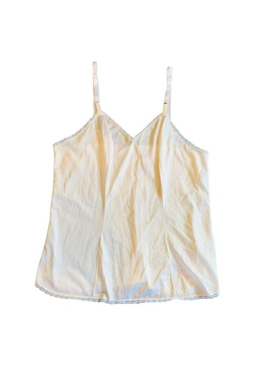 Vanity Fair Other - Vintage Vanity Fair Womens Nylon Camisole Top Size 34 With Lace Trim White Slip